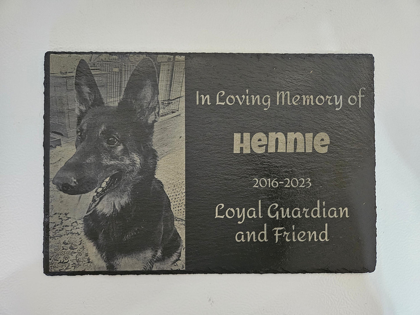 Personalized Laser Engraved Slate Pet Memorial, any animal