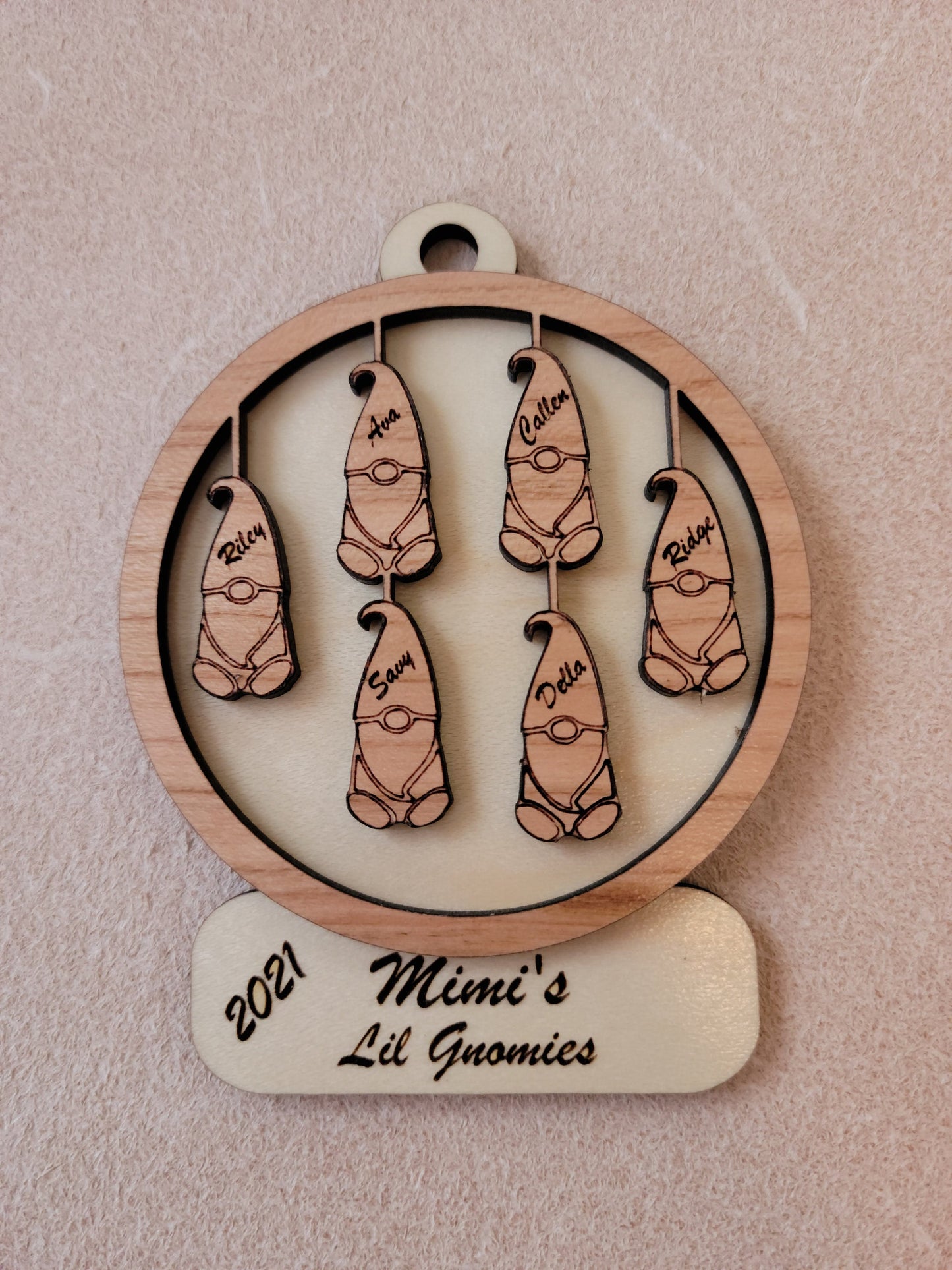 Personalized Family gnome ornament, custom family gnomes, gnome gift, family ornament