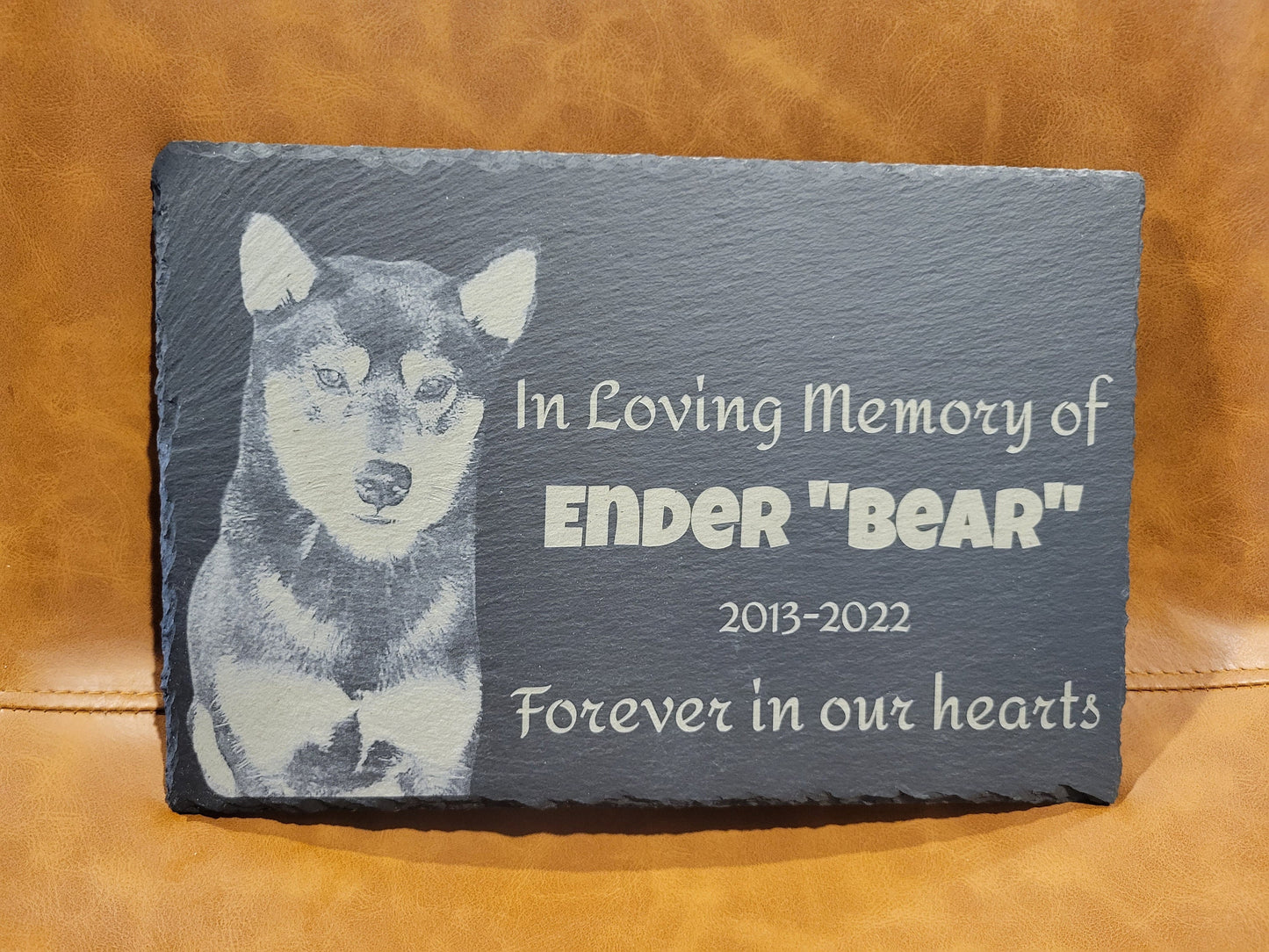 Personalized Laser Engraved Slate Pet Memorial, any animal