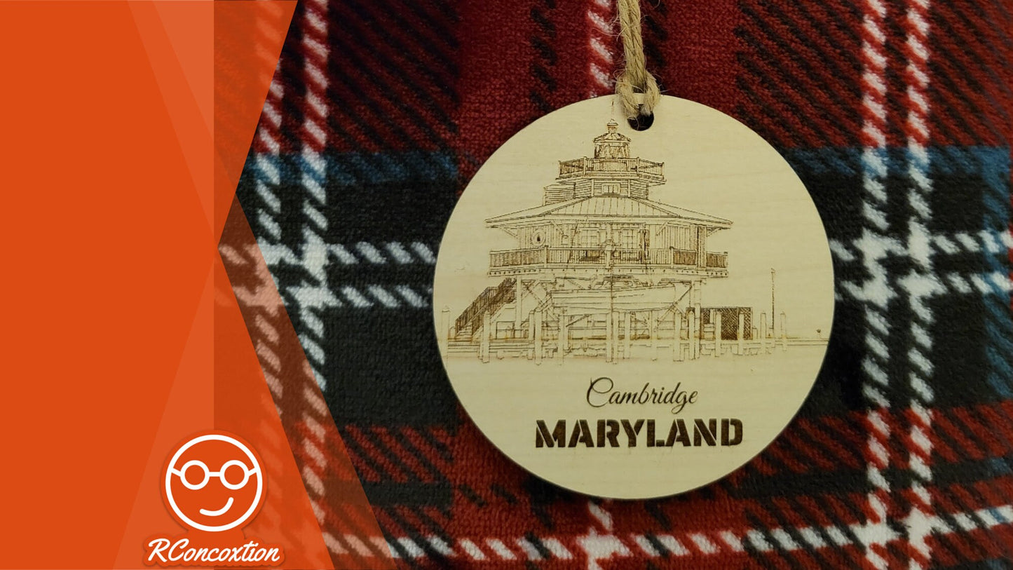 Cambridge Maryland ornament, Maryland Ornament, Cambridge Lighthouse, Eastern Shore Maryland