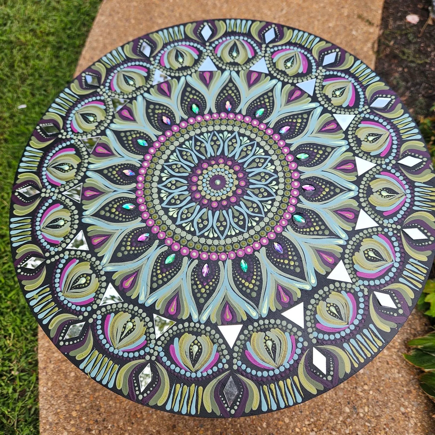 Blue Green Hanging Mandala Art