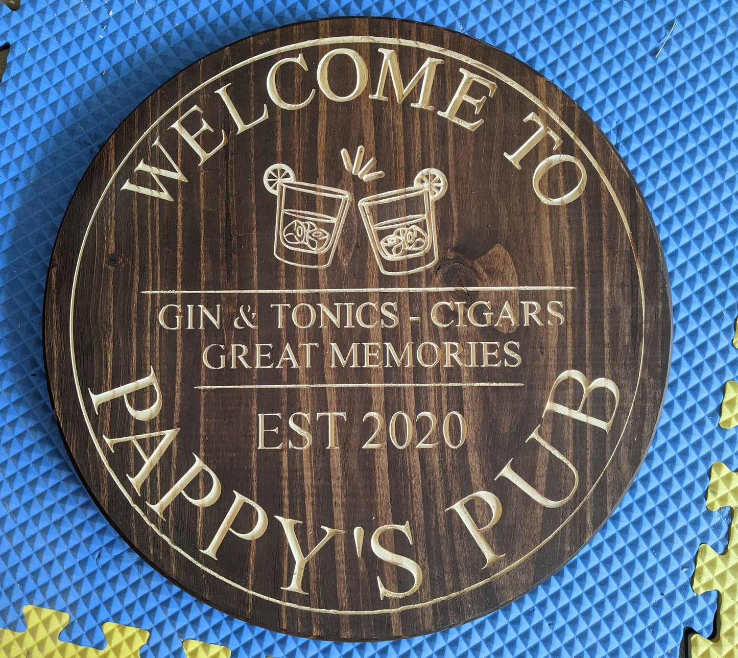 Custom wooden carved Tavern sign - Engraved