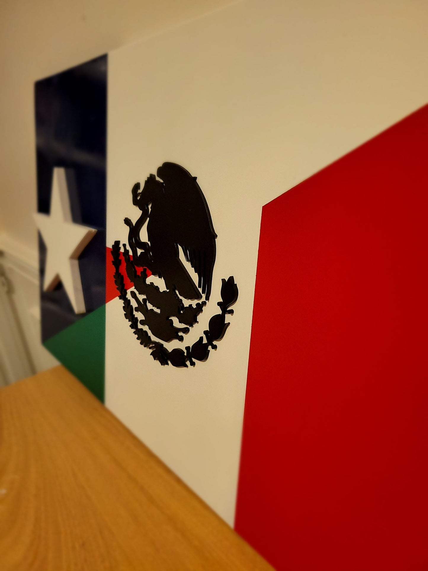 Wooden flag Combo, Texas Flag, Mexico Flag, Wooden Decor