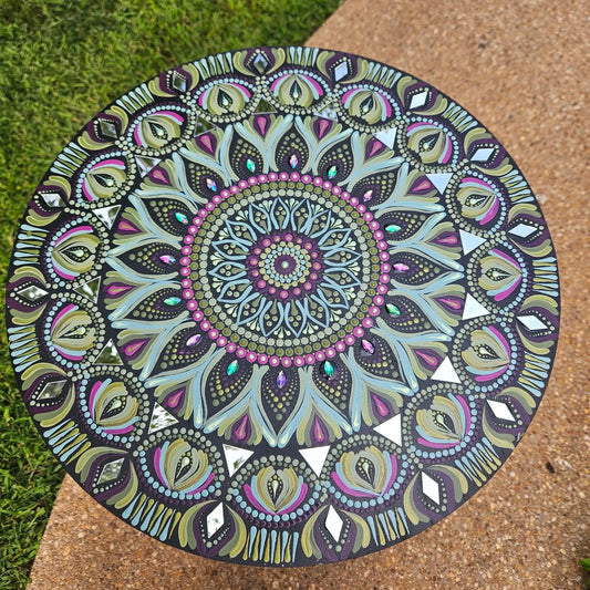 Blue Green Hanging Mandala Art