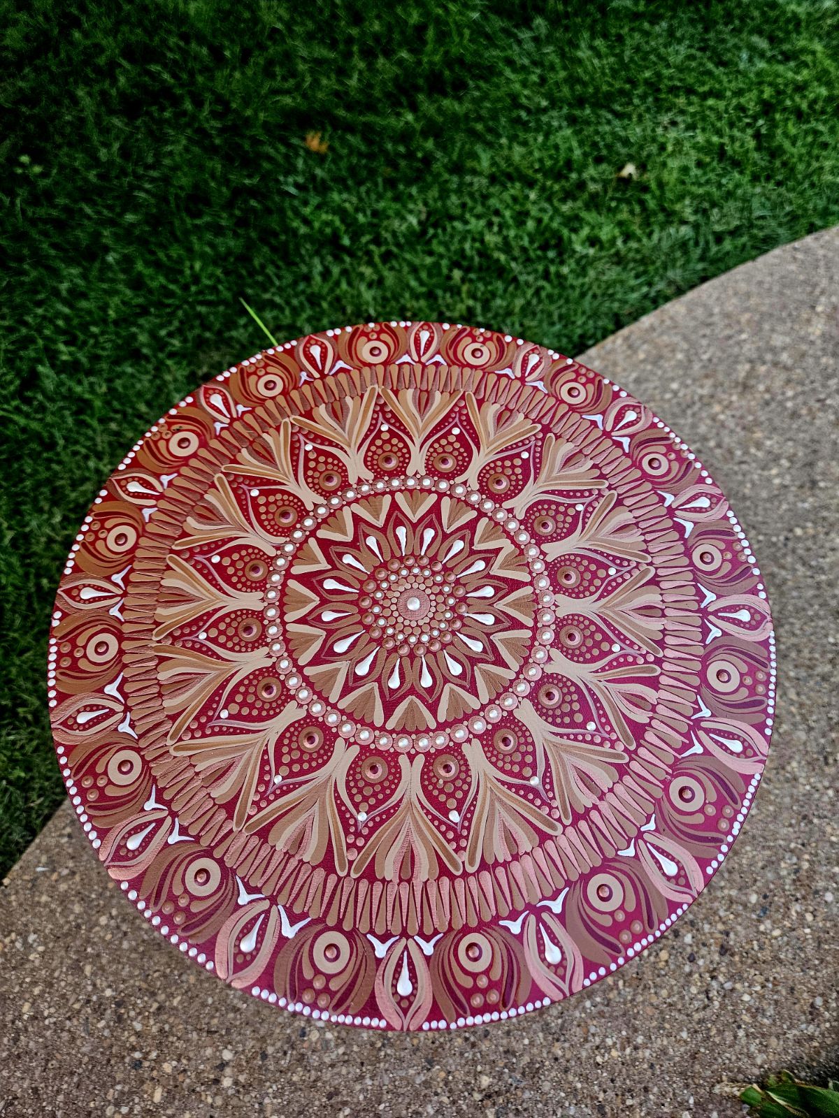 Hand-Painted Fall-Inspired Mandala Art Piece (14 inches)