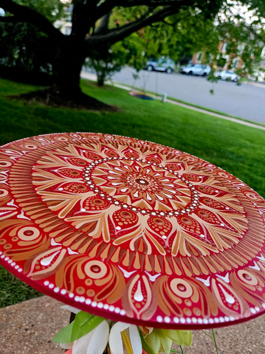 Hand-Painted Fall-Inspired Mandala Art Piece (14 inches)