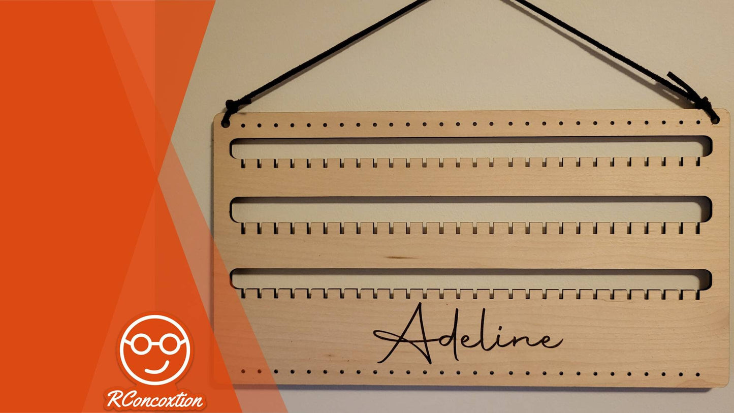 Personalized jewelry wall organizer, earring holder
