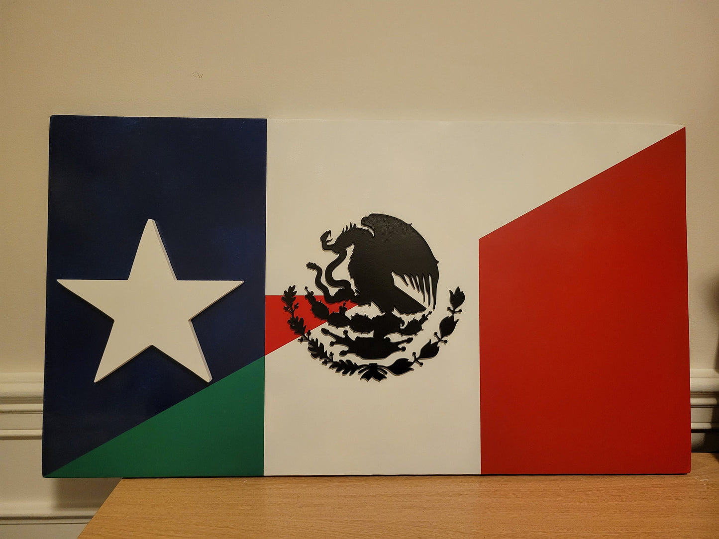 Wooden flag Combo, Texas Flag, Mexico Flag, Wooden Decor