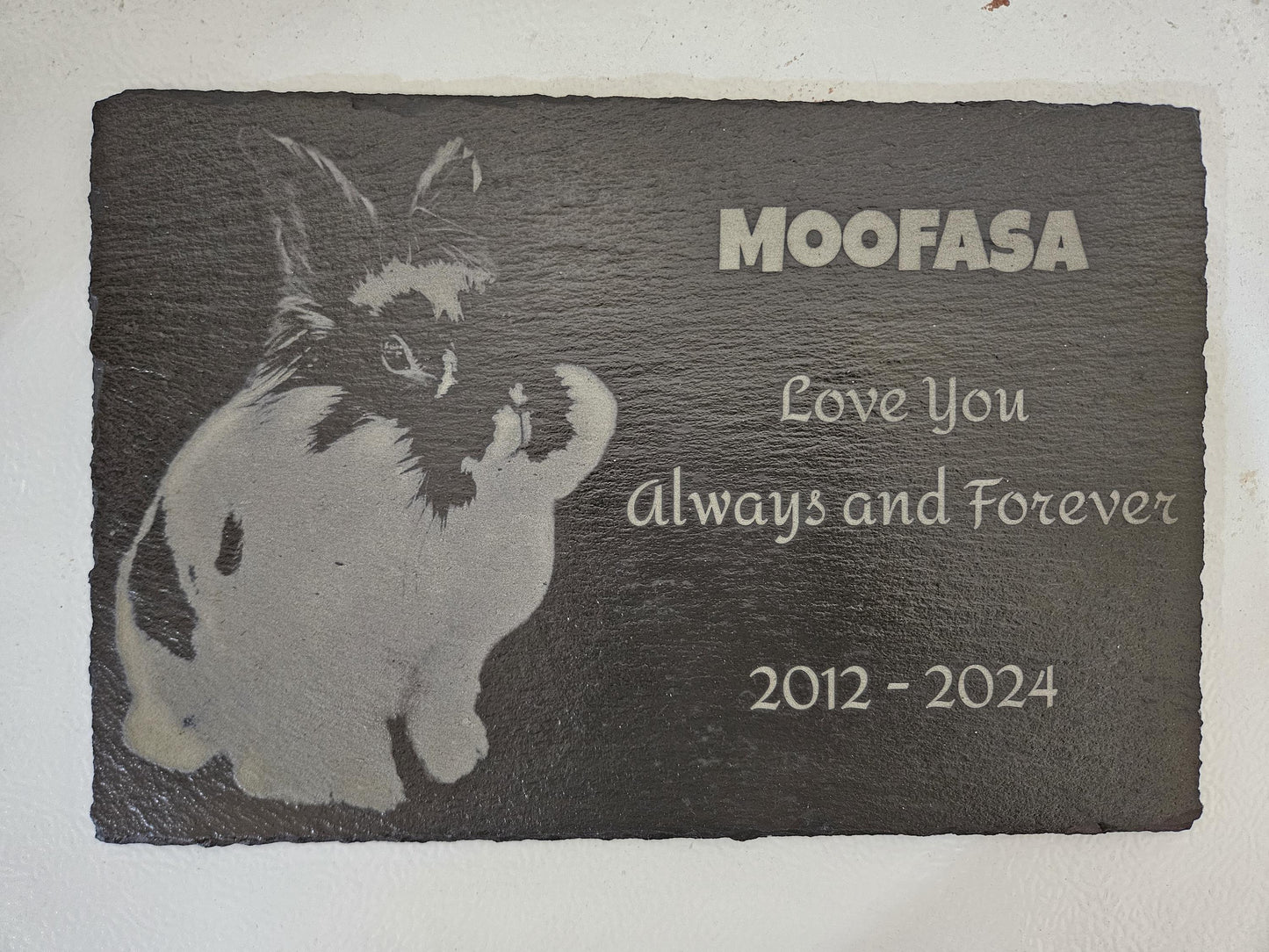 Personalized Laser Engraved Slate Pet Memorial, any animal