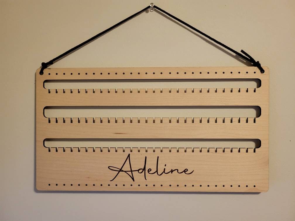 Personalized jewelry wall organizer, earring holder