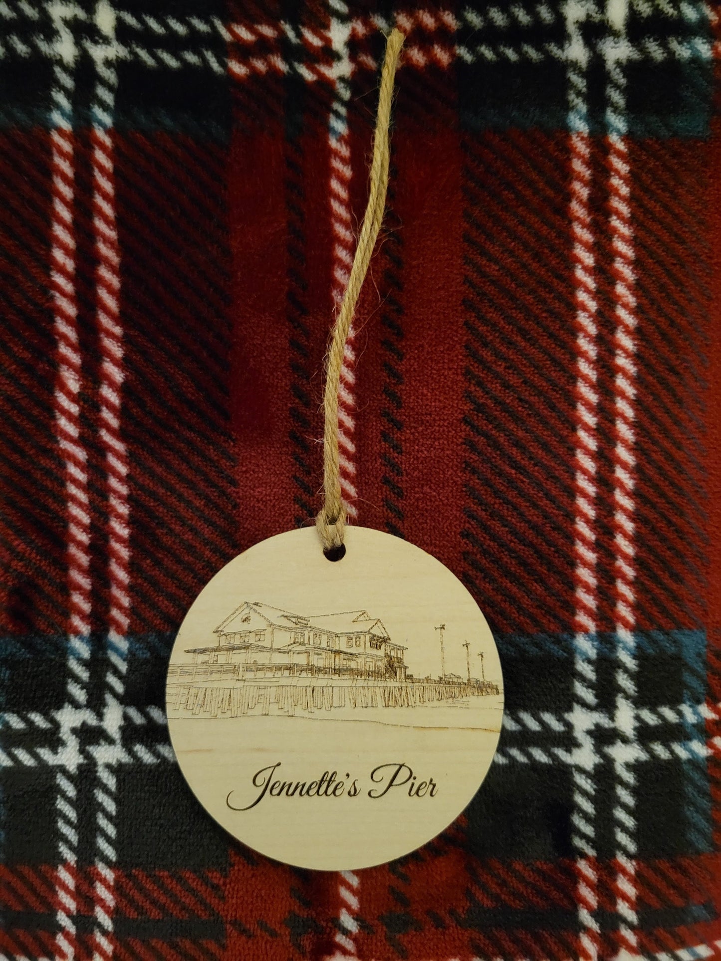 Nags Head ornament, North Carolina Ornament, Jennettes Pier , Christmas Ornament