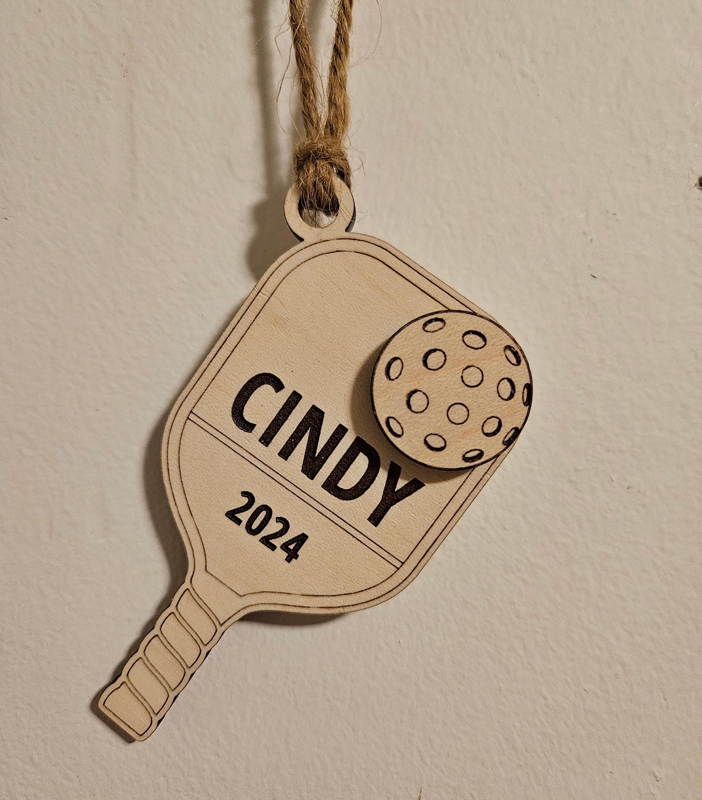 Personalized Pickleball Christmas Ornament | Wooden Christmas Ornament | Sports Christmas Personalized Gift