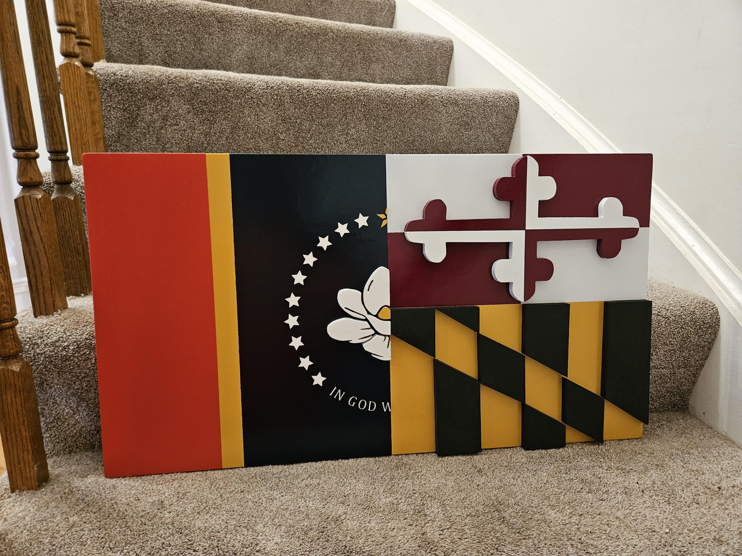 Wooden flag Combo, Maryland Flag, Mississippi Flag, Wooden Decor